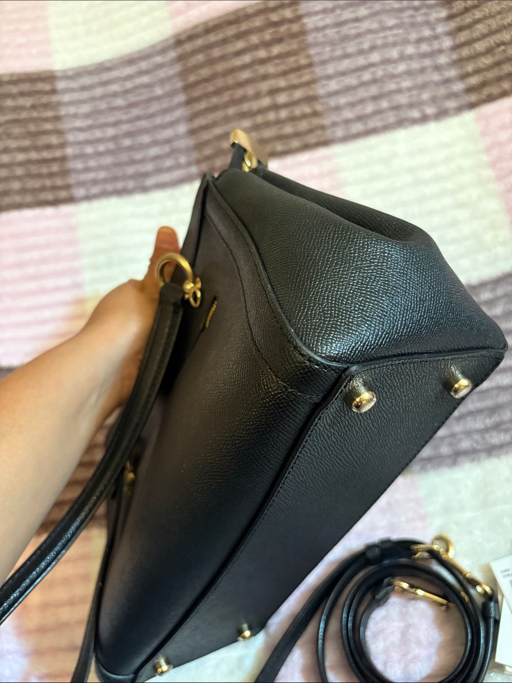 Coach Kailey Carryall Black in Crossgrain Leather - Picture 7 of 14